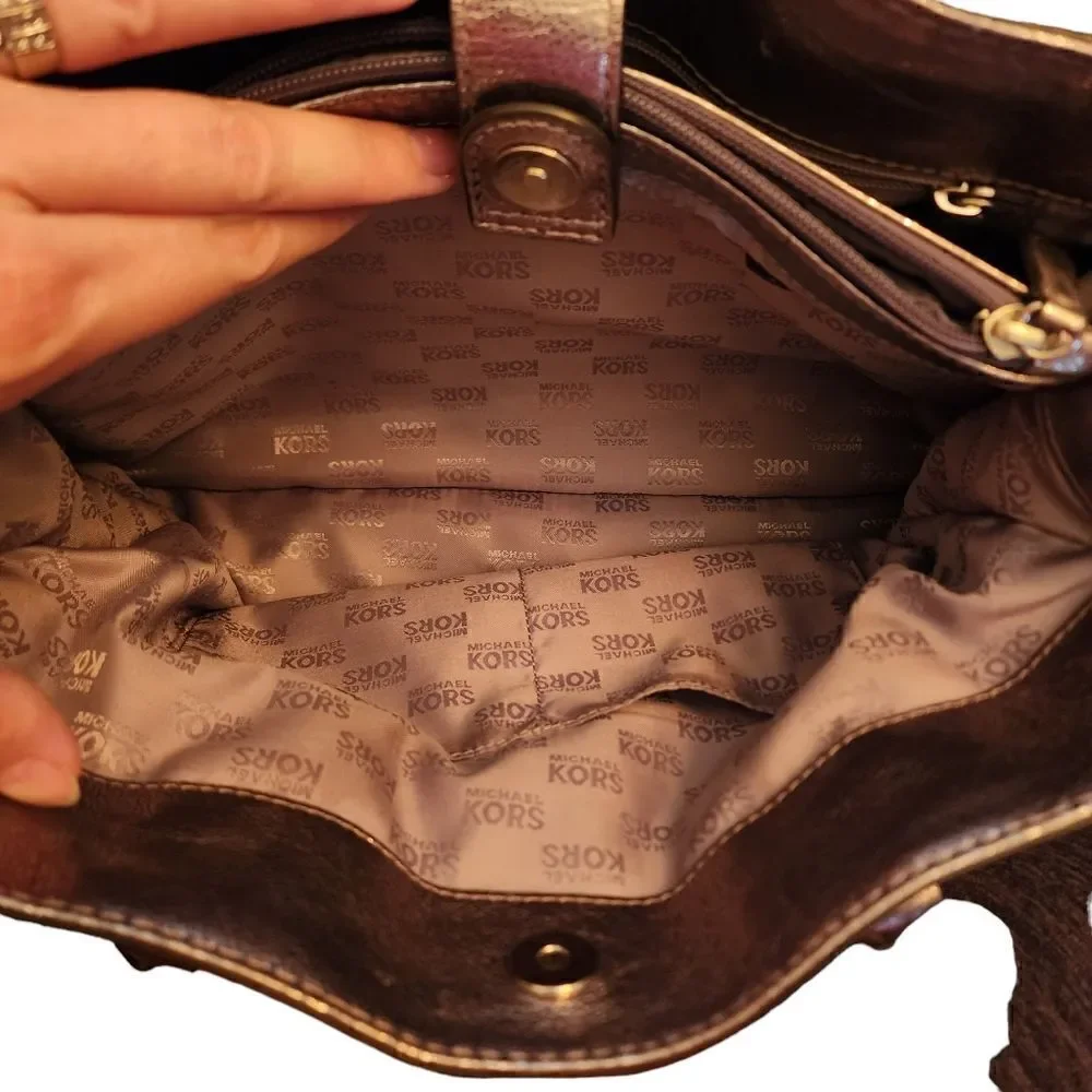 Metallic Silver Michael Kors Shoulder bag